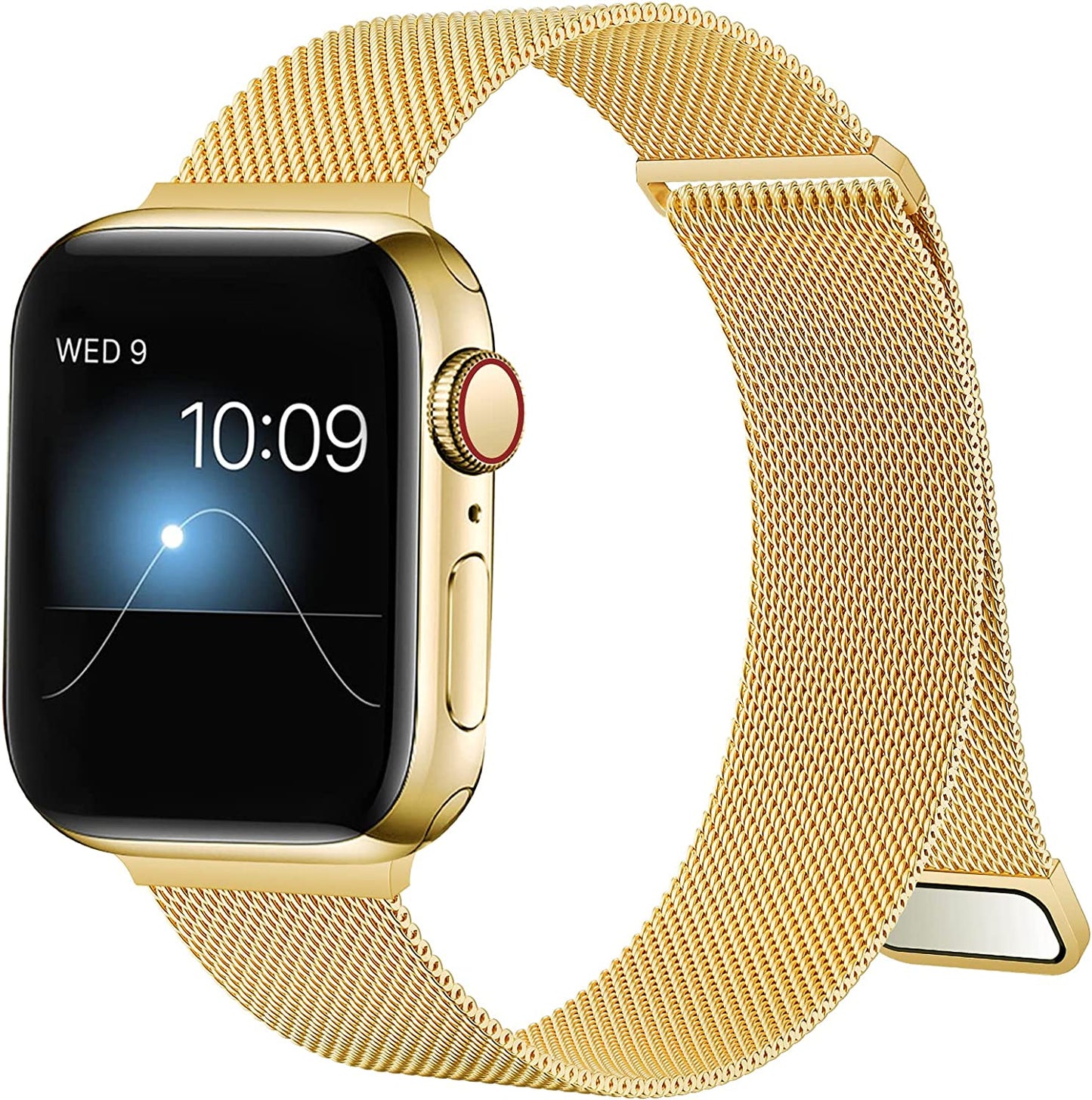 ZXCASD Metal Bands Compatible with Apple Watch Band 42Mm 44Mm 45Mm 49Mm Women Men,Silver Loop Adjustable Mesh Strap for Iwatch Series 8 7 6 5 4 3 2 1 SE Ultra  ZXCASD-20 Gold 38mm 40mm 41mm 