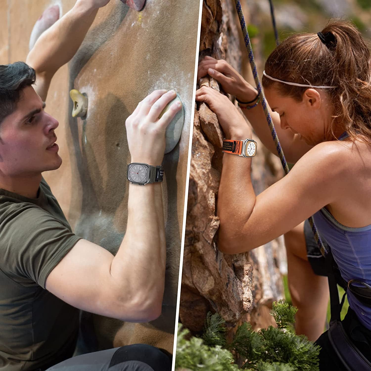 EOMTAM Width 30MM Men Soft Nylon Strap for Apple Watch Band Ultra 49Mm 45Mm 44Mm 42Mm 41Mm 40Mm 38Mm, Rugged Sport Woven Adjustable Wristband for Iwatch Series 8 SE 7 6 5 4 3  EOMTAM   