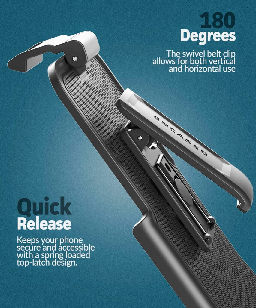 Encased MAG Slimshield Designed for Iphone 14 Pro Max Case with Belt Clip Holster - Compatible with Magsafe Accessories (Matte Black)  Encased   