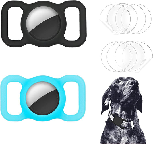 Neotrixqi Airtag Dog Collar Holder, Airtag Holder Accessories for Apple Airtags Tracker with 4 Pack HD Protective Film, Silicone Air Tag Case for Air Tags Pet Collar Loop Necklace Backpack Bag  NeotrixQI   