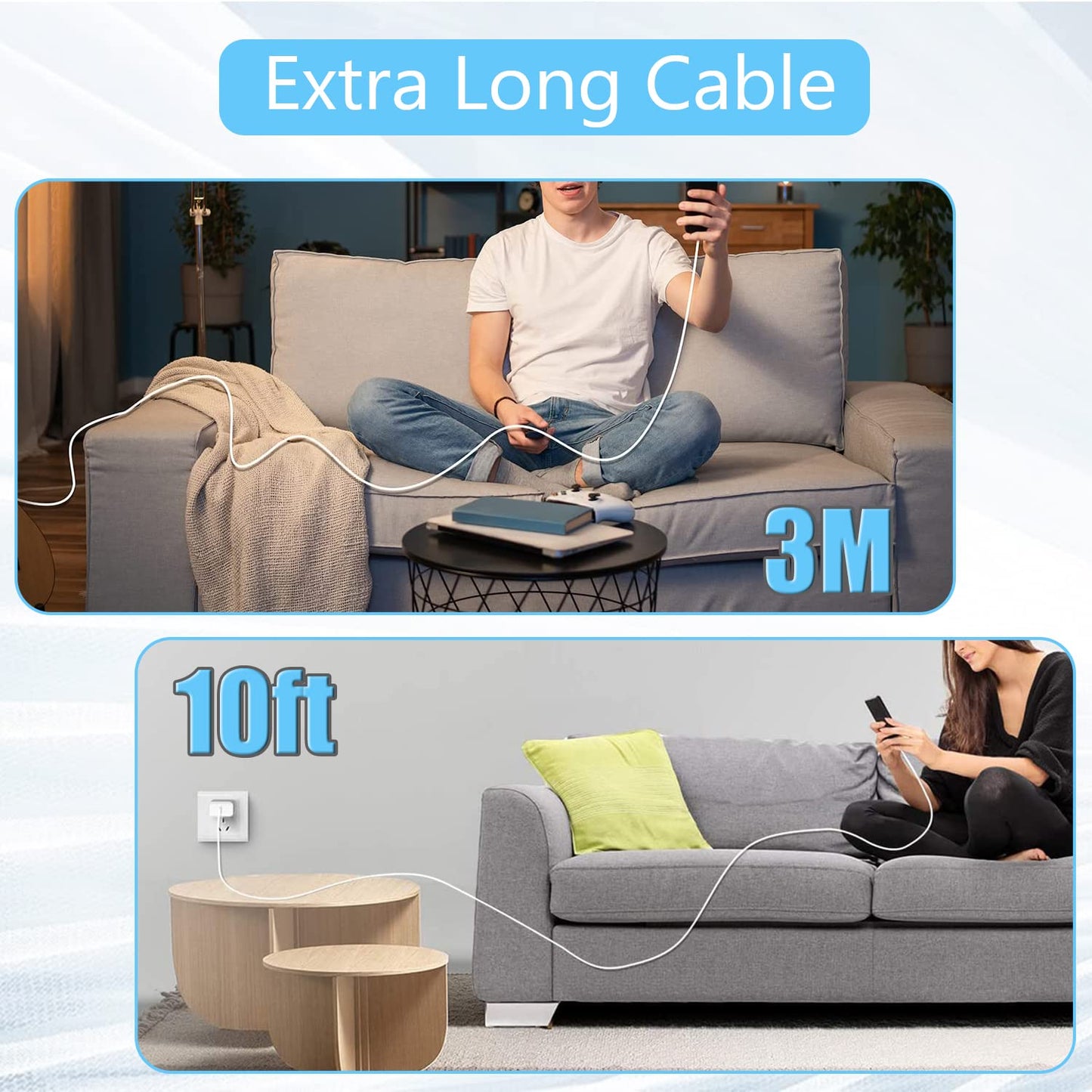 Apple Mfi Certified Iphone Charger 10 Ft,2Pack Extra Long Lightning Cable,Iphone Charging Transfer Cord with USB Plug Wall Charger Cube Travel Adapter for Iphone 12 11 Pro Max SE Xs X 10 8 7 6 plus 5S  SHENZHEN GOOD-SHE TECHNOLOGY CO LTD   