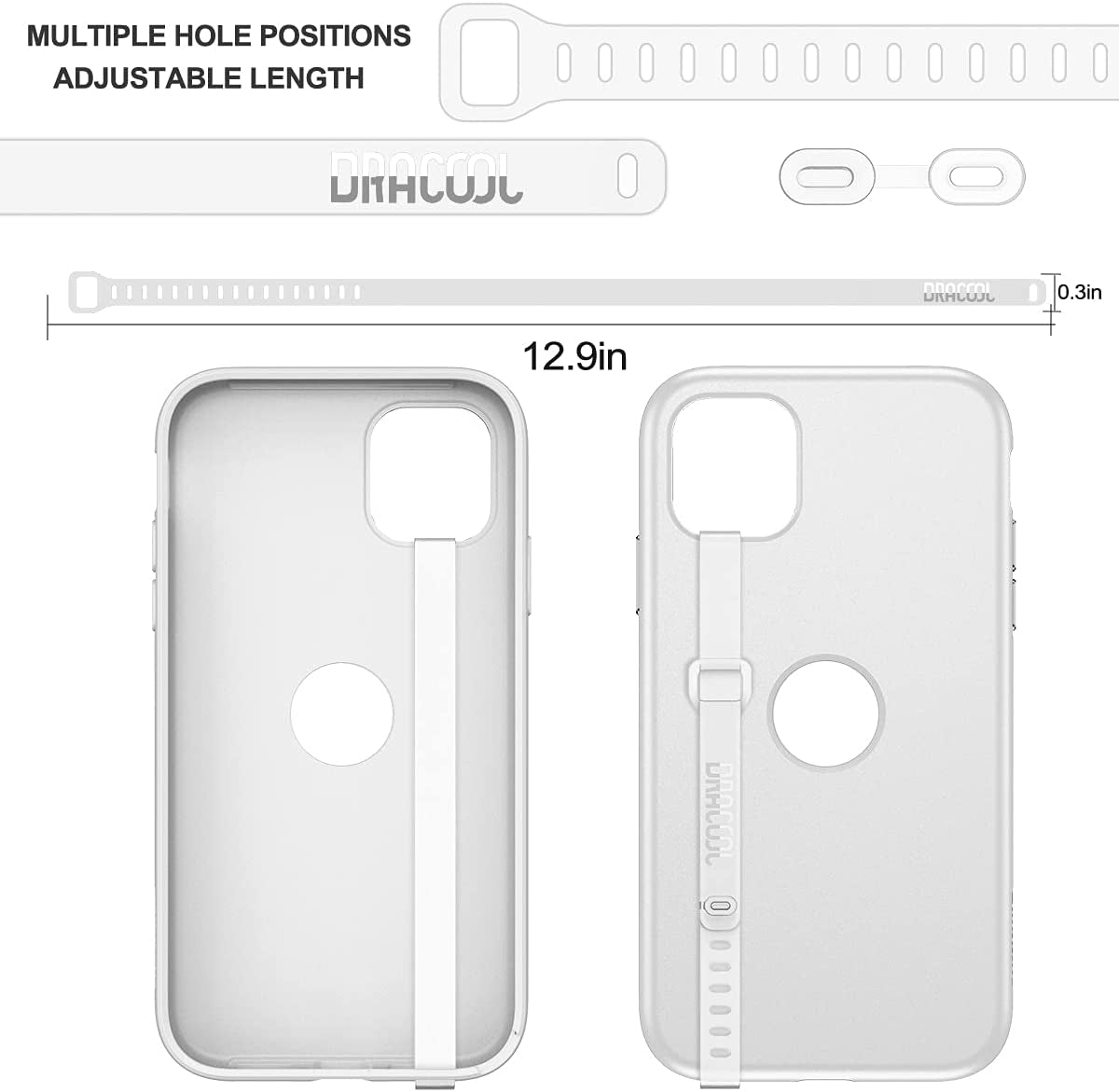 Dracool 2 PCS Silicone Phone Strap Cell Phone Grip Loop Elastic Stretching Band Hand Finger Holder Secure Slim Universal for Galaxy & Iphone Case Most Smart Phone Cases - Transparent  Dracool   