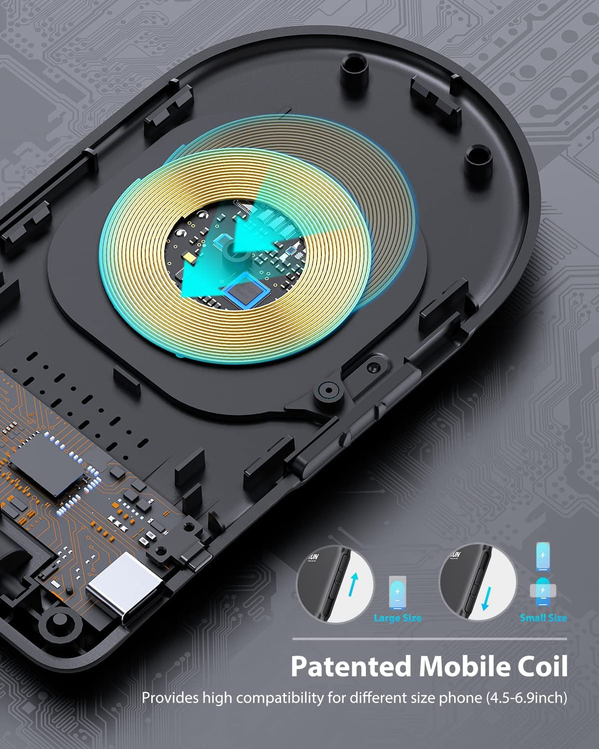 Wireless Charger Stand,15W Fast Charging Pad for Qi Device,Compact Phone Charger Stand for Iphone 14/13/12/11 Pro Max/8 Plus/Xr/Xs/Se,Pixel 6/5/4,Samsung Galaxys22/S21/S20/S10/S9/Note20/10(No Adapter)  esorun   