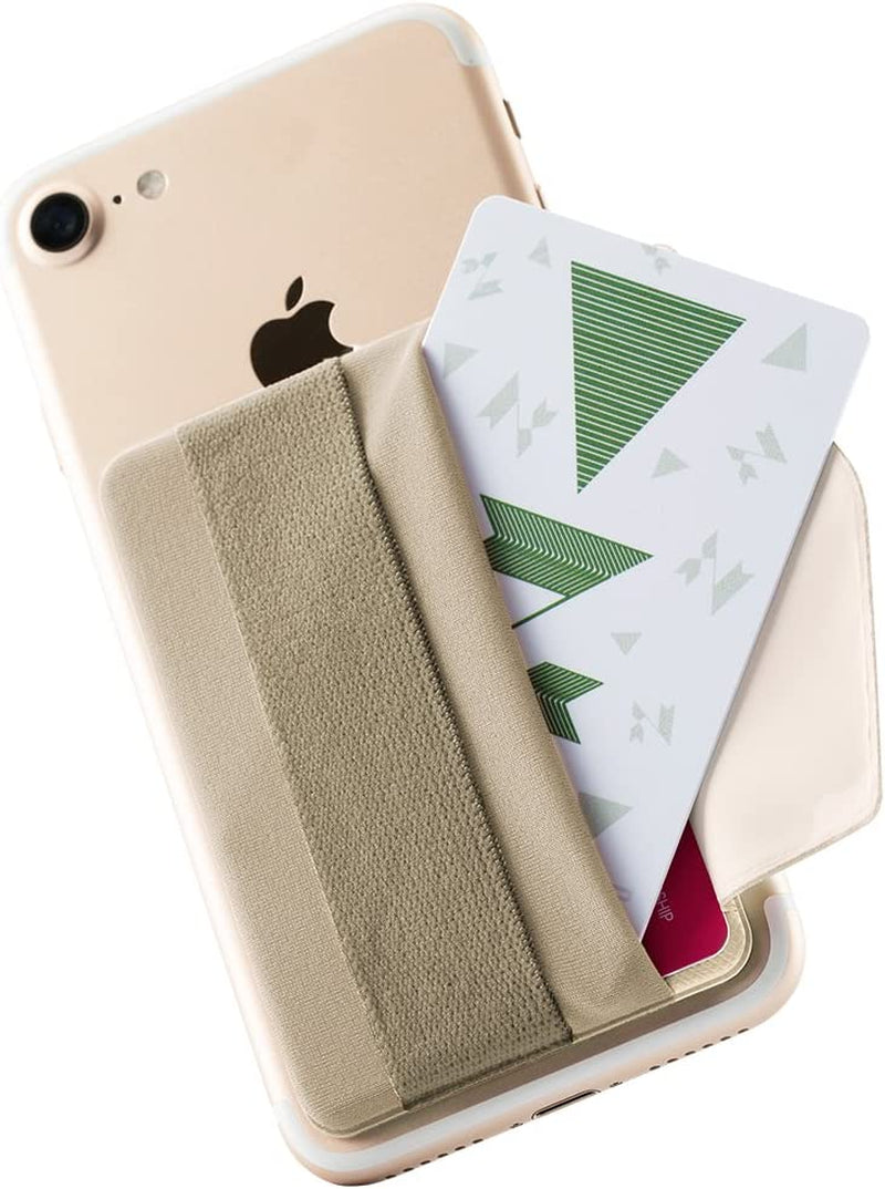 Sinjimoru Phone Grip Credit Card Holder with Flap, Secure Stick-On Wallet as Phone Finger Strap Adhesive ID Card Case for Iphone Case. Sinji Pouch B-Flap Black.  Sinjimoru Co.Ltd B-Flap Beige Adhesive Wallet 