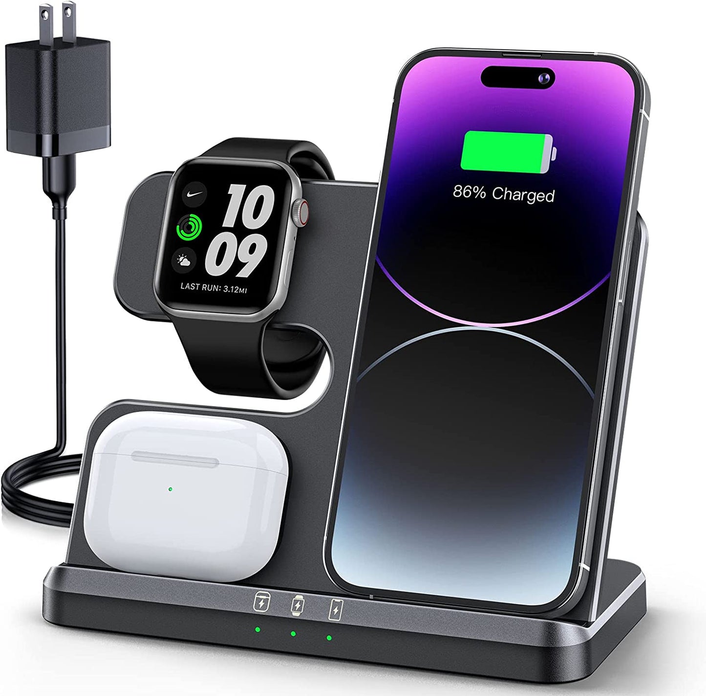𝟮𝟬𝟮𝟯 𝗡𝗲𝘄 Wireless Charging Station 3 in 1 Wireless Charger for Iphone 14 13 12 11 Pro Max/X/8 Charging Station for Multiple Devices for Apple Watch Ultra SE 8 7 6 5 4 3 2 for Airpods Pro 3 2  Guanyu(Dongguan) Intelligent Technology Co.,Ltd   