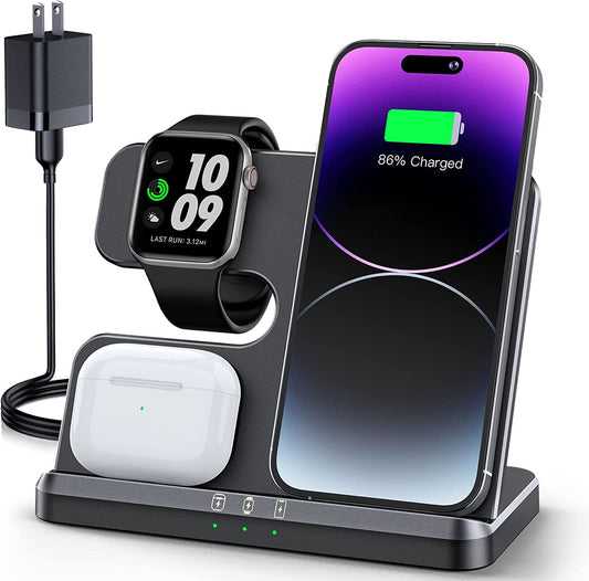 𝟮𝟬𝟮𝟯 𝗡𝗲𝘄 Wireless Charging Station 3 in 1 Wireless Charger for Iphone 14 13 12 11 Pro Max/X/8 Charging Station for Multiple Devices for Apple Watch Ultra SE 8 7 6 5 4 3 2 for Airpods Pro 3 2  Guanyu(Dongguan) Intelligent Technology Co.,Ltd   