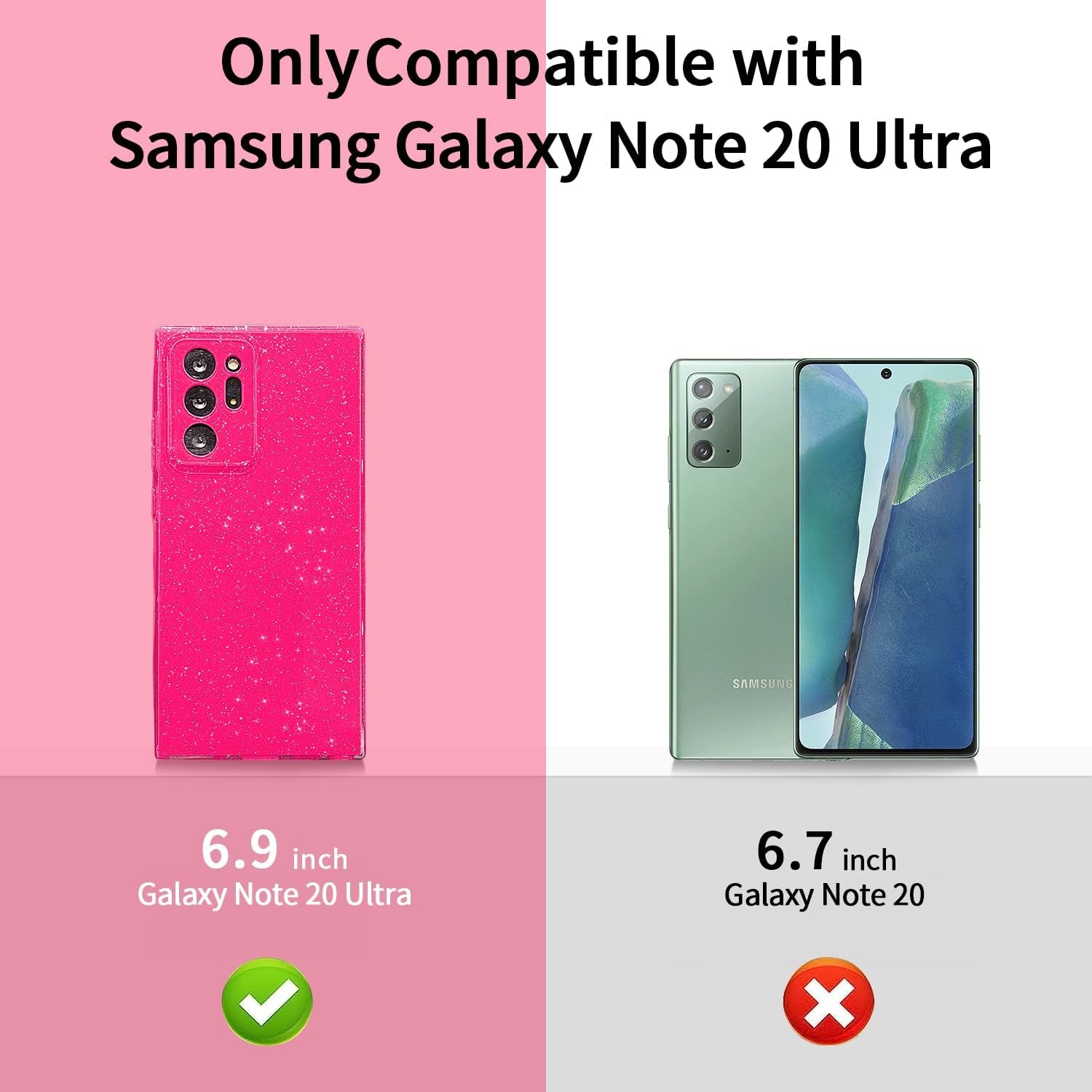 MINSCOSE Compatible with Samsung Galaxy Note 20 Ultra 5G Case,Cute Bling Glitter Thin Slim Shockproof TPU Sparkly Cover for Women Girl for Galaxy Note 20 Ultra 6.9 Inch-Mint Green  MINSCOSE   