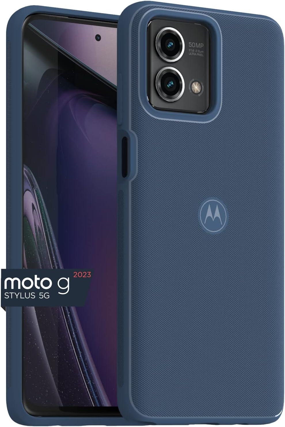 Motorola Moto G Stylus 5G (2023) Textured Protective Case- Black - Precision Fit Shock Absorbing Cases for Enhanced Phone Grip, Style, Drop Protection for Your Moto G Stylus 5G 2023  Salom America Company Dusk Blue Textured Case 