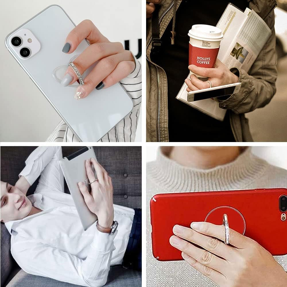 Transparent Clear Cell Phone Ring Grips Holder for Apple Iphone Samsung Galaxy, Finger Ring Stand for Smartphones Tablets Cases(4 Pack£©  CRUMPS   