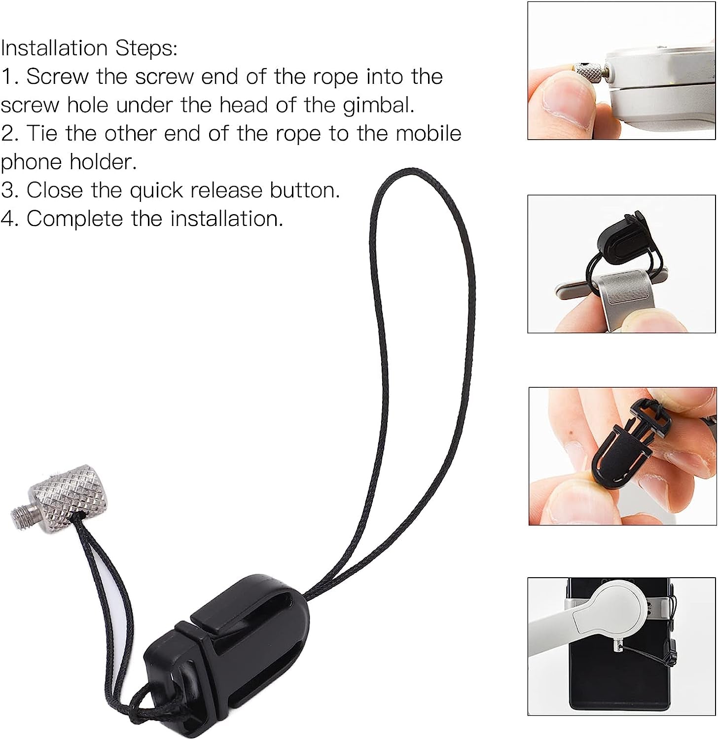 Handheld Gimbal Rope Buckle, Multi Purpose Phone Holder Clip anti Lost Rope Lightweight anti Drop for OSMO Mobile 3 Gimbal  Cait   