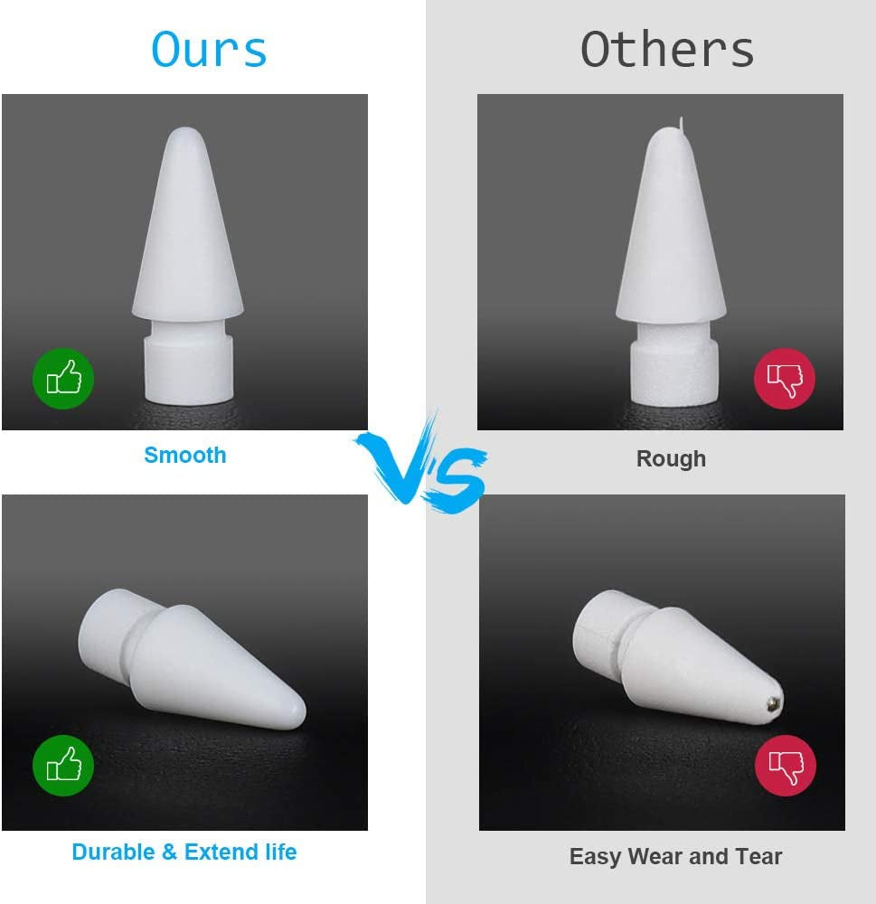 Tips Replacement for Apple Pencil 1St Gen & 2Nd Generation, Pen Nibs for Ipad Pro (4PCS Tips + 6 Covers)  MJKOR   