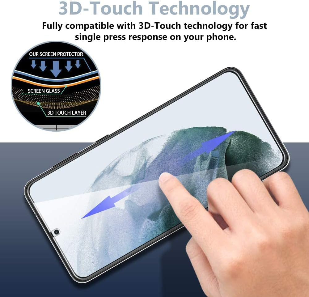TOCOL [6 Pack Compatible with Samsung Galaxy S21 5G 6.2 Inch - 3 Pack Tempered Glass Screen Protector and 3 Pack Camera Lens Protector with [Installation Frame] HD Clear Bubble Free Case Friendly  TOCOL   