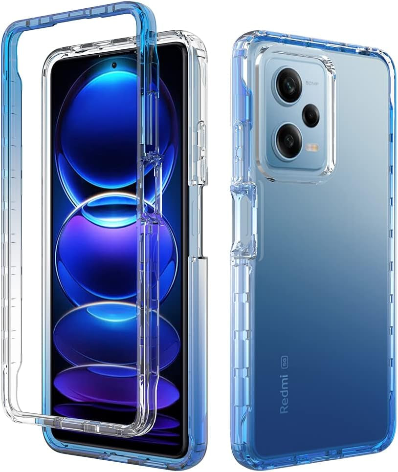 Pzwoxukhov Case for Redmi Note 12 Pro 5G Case Cover,Case for Xiaomi Poco X5 Pro High Transparency，Gradient Color,Anti-Drop Shock Absorption Case Black  Pzwoxukhov Blue Redmi Note 12 Pro 5G / Xiaomi Poco X5 Pro 