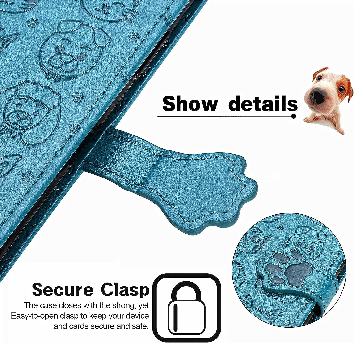 Ccsmall Oneplus Nord N200 Cartoon Girl Wallet Case,Kawaii Cat Dog Style Flip Phone Cover with ID Card Holder & Kickstand PU Leather Magnetic Clasp Case for Oneplus Nord N200 MG Blue  CCSmall   