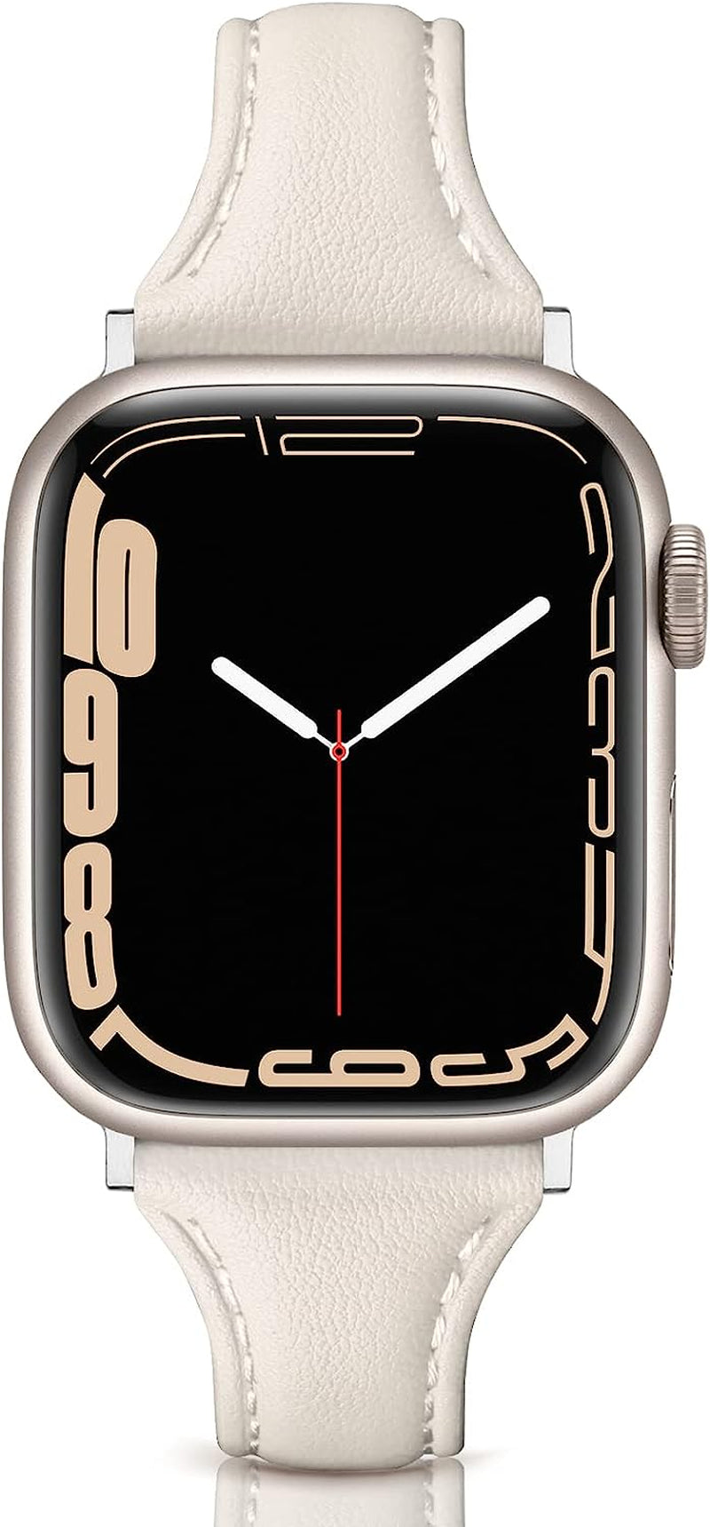 Eyamumo Leather Band Compatible for Apple Watch Band 38Mm 40Mm 41Mm, Slim Thin Elegant Genuine Leather Strap Compatible for Iwatch Series 8, 7, 6, 5, 4, 3, 2, 1, SE, Sport & Edition for Women  Eyamumo A-Ivory 38mm / 40mm / 41mm 