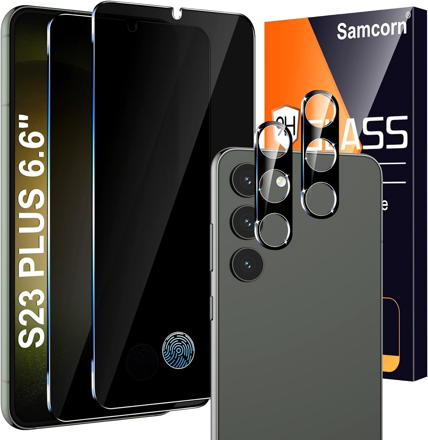 [2+2 Pack] Screen Protector for Samsung Galaxy Note 20 Ultra/Note 20 Ultra 5G,9H Tempered Glass,Ultrasonic Fingerprint Compatible,3D Curved,Hd Clear,Bubble-Free for Galaxy Note 20 Ultra Glass Protector  Samcorn S23Plus-Privacy-6.6Inch-Hd  