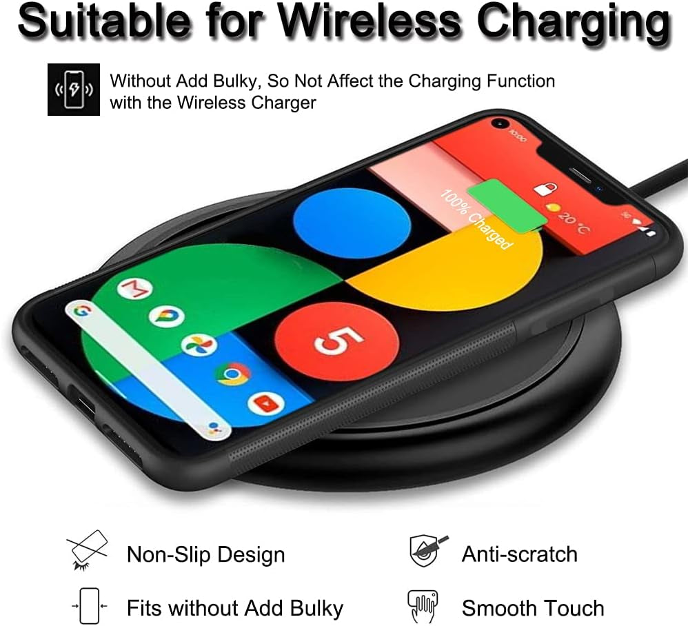 Docarbonfi Protective Case Compatible Google Pixel 5, Heavy Duty Shockproof 3K Carbon Fiber & TPU Bumper Slim Thin Phone Cover, Raised Lip (Screen & Camera Protection) - Glossy Black  Docarbonfi   