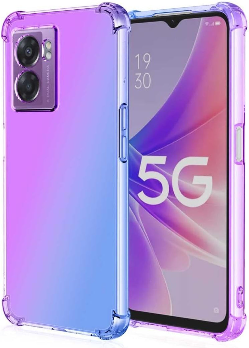 Lmposla for Oneplus Nord N300 5G Case,1+ Nord N300 5G Case, for Girls Women Shockproof Slim Ultra-Thin Flexible TPU Soft Rubber Silicone Airbag Case Cover for Oneplus Nord N300 5G (Clearn)  Lmposla Purple/Blue  