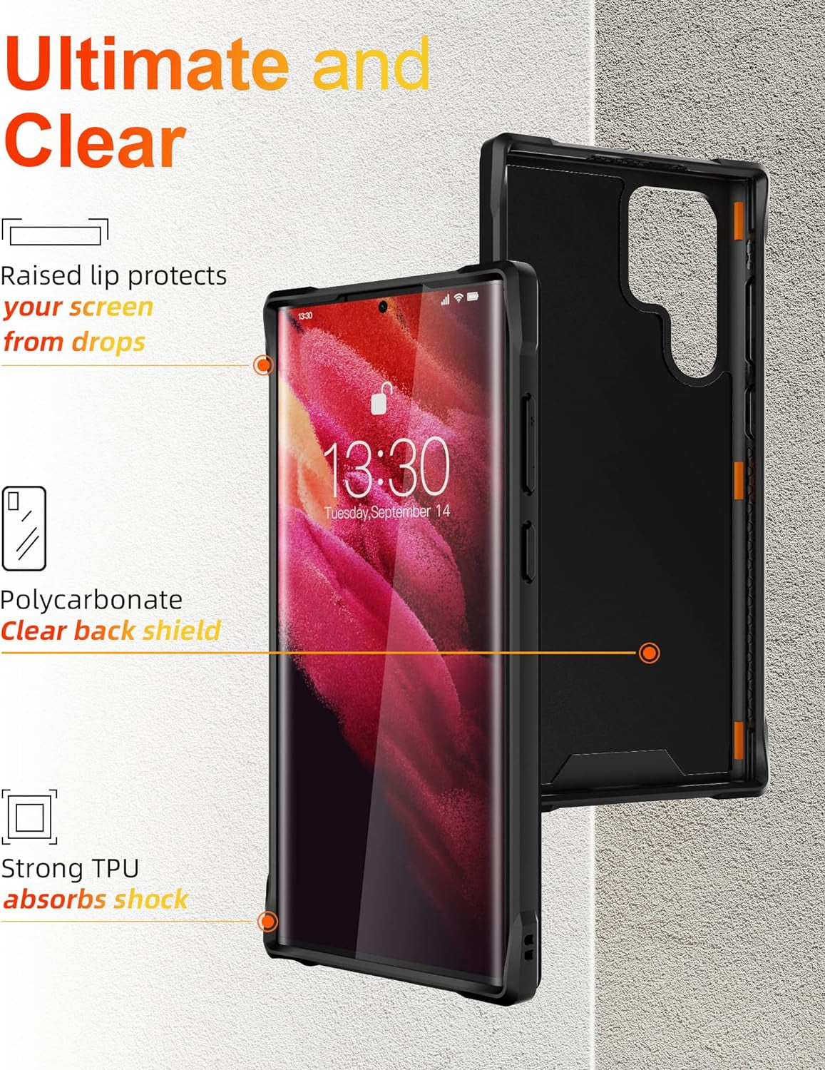 Caseborne R Series Compatible with Samsung Galaxy S22 Ultra 5G Case - Shockproof Protective, Military 12Ft Drop Tested, Durable Aluminum Frame - Aramid Fiber - Black  CaseBorne   