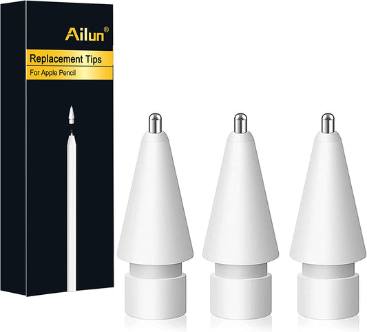 Ailun 3 Pack Apple Pencil Tips Replacement,Compatible with Apple Pencil 1St Gen and 2Nd Gen,Penlike Metal Nib Wear-Resistant Pen Needle Stylus Tip,Precise Control White  Ailun   