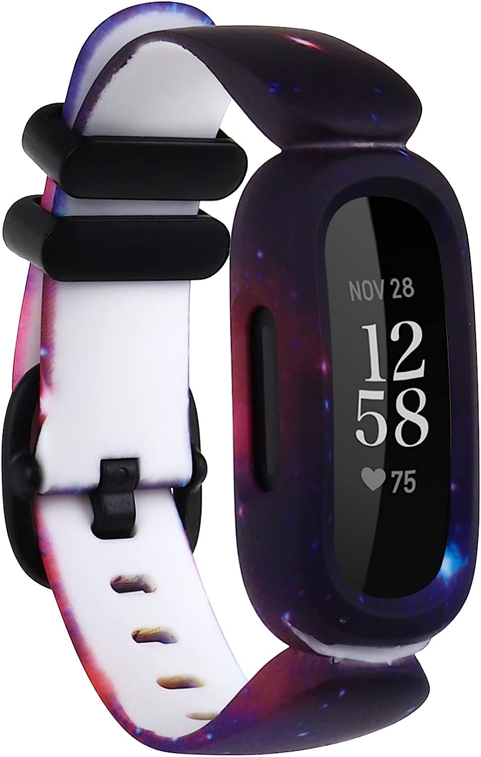 Ybludiy Compatible with Fitbit Ace 3 Bands for Kids, Soft Pattern Printed Floral Band Accessories Wristbands Replacement Bands for Fitbit Ace 3 Boys Girls  Ybludiy 010-Purple Starry sky  
