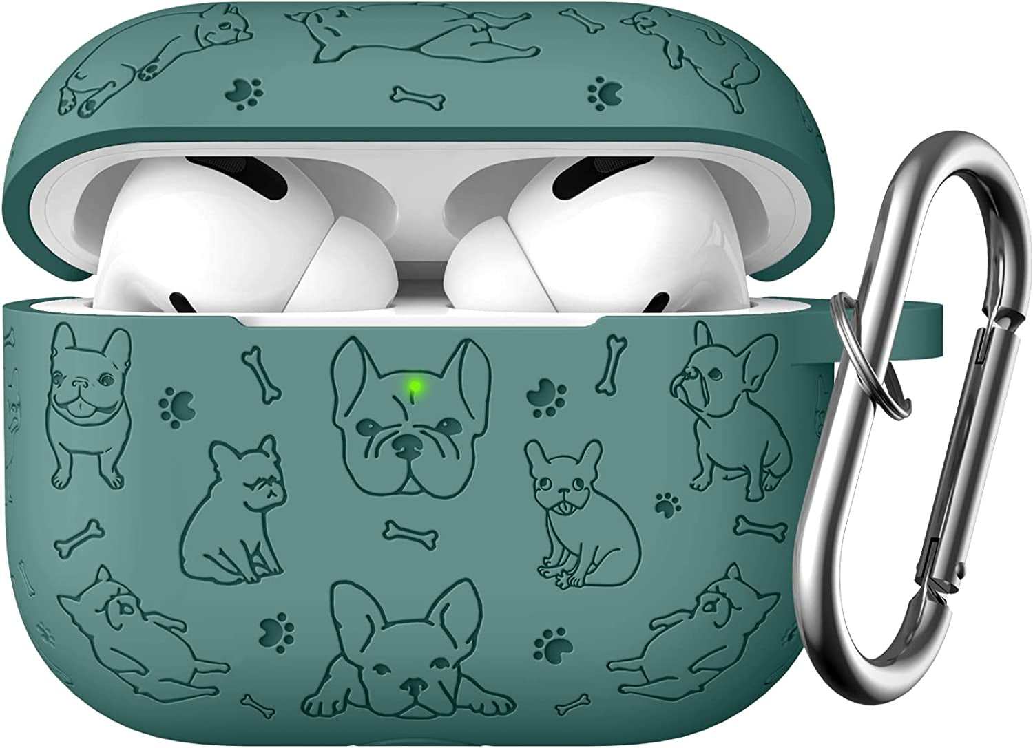 Lerobo Flower Engraved Case Compatible with Airpods Pro 2 Case Cover, Cute Soft Silicone Skin Cover Full Protective Case for Apple Airpods Pro Case 2Nd/1St Generation Front LED Visible, Lilac  Lerobo E-Pine Green  