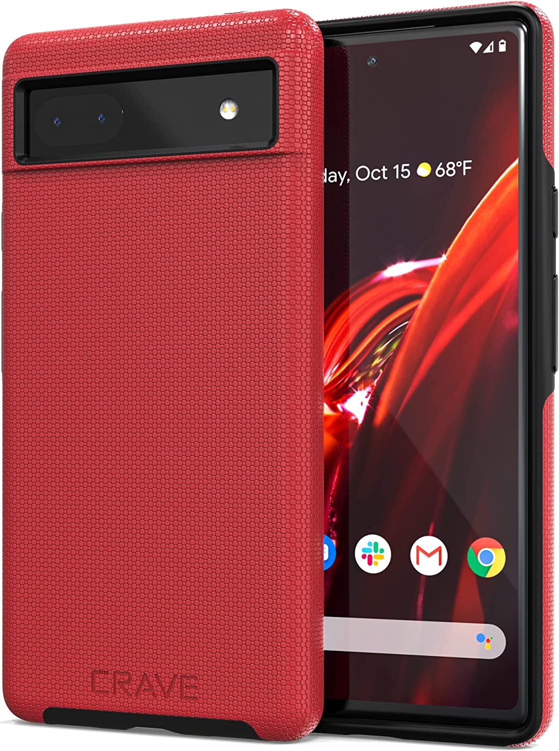 Crave Dual Guard for Google Pixel 6A Case, Shockproof Protection Dual Layer Case for Google Pixel 6A - Black  Crave Red  