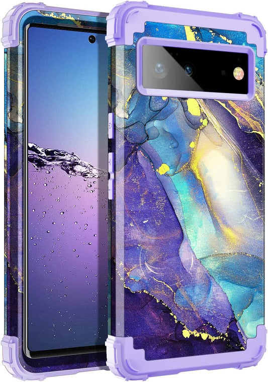 Rancase Compatible with Google Pixel 6 Case,Three Layer Heavy Duty Shockproof Protection Hard Plastic Bumper +Soft Silicone Rubber Protective Case for Google Pixel 6,Purple  Rancase   