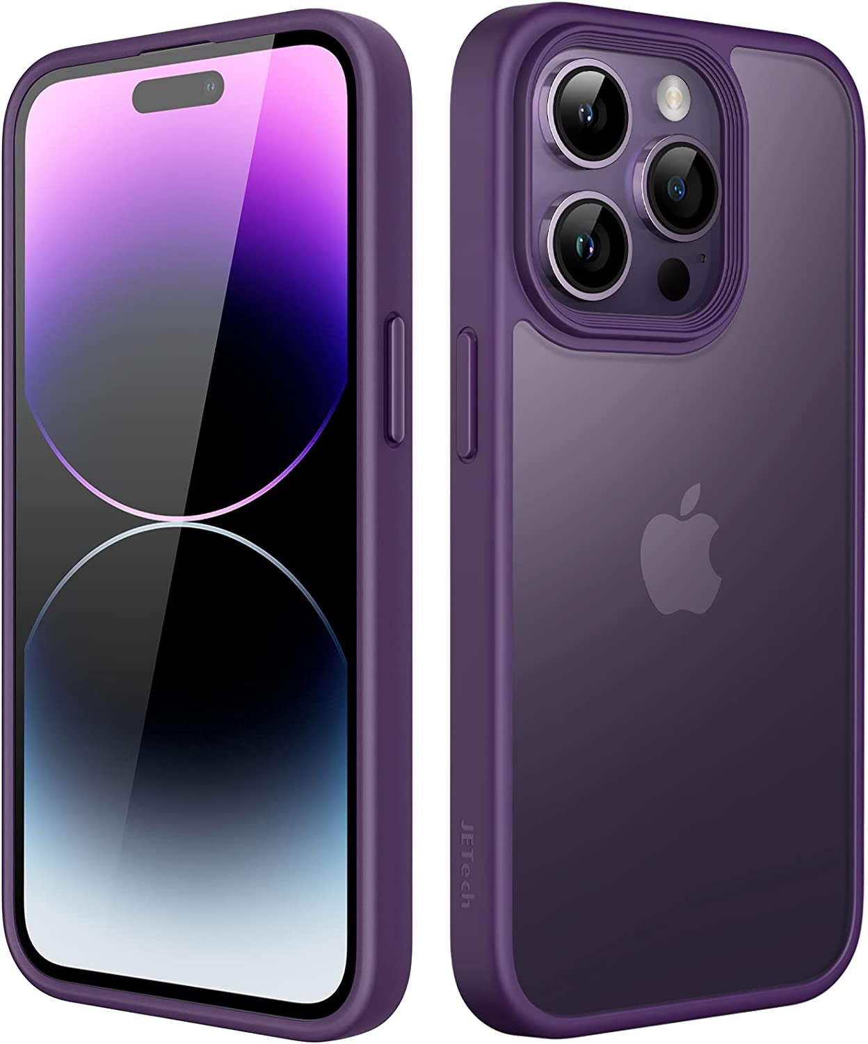 Jetech Matte Case for Iphone 14 Pro Max 6.7-Inch (NOT for Iphone 14 Pro 6.1-Inch), Shockproof Military Grade Drop Protection, Frosted Translucent Back Phone Cover, Anti-Fingerprint (Black)  JETech Deep Purple  