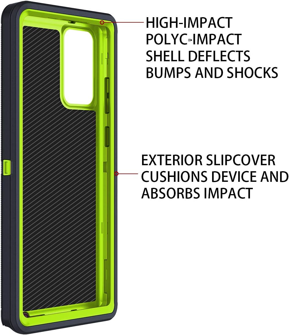 I-HONVA for Galaxy Note 20 Ultra Case Shockproof 3 in 1 Full Body Protection [Without Screen Protector] Rugged Heavy Duty Durable Cover Case for Samsung Galaxy Note 20 Ultra 5G 6.9 Inch,Grey/Green  I-HONVA   