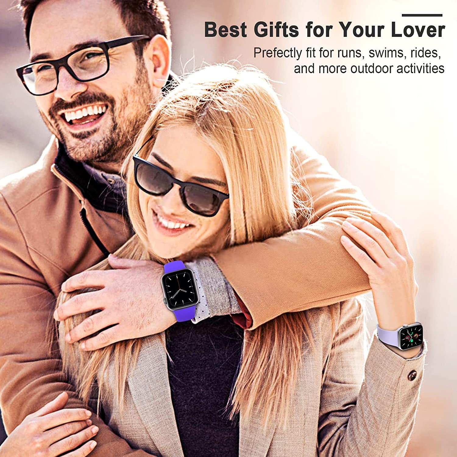 ZALAVER Bands Compatible with Apple Watch Band 49Mm 45Mm 44Mm 42Mm 41Mm 40Mm 38Mm, Soft Silicone Sport Wristbands Buckle Clasp Strap for Iwatch Ultra Series SE 8 7 6 5 4 3 2 1 Women Purple/Lavender  ZALAVER   
