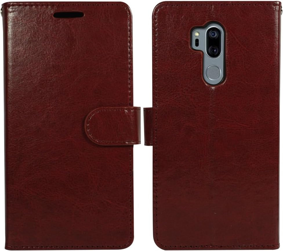 Zase Design Case for LG G7 Thinq, LG G7 (2018) Wallet Protective Case Pouch Folio Premium Professional PU Leather Flip Cover W/ [Kickstand] ID Card Slot Wrist Strap for LG G7 (Brown)  Zase ®   