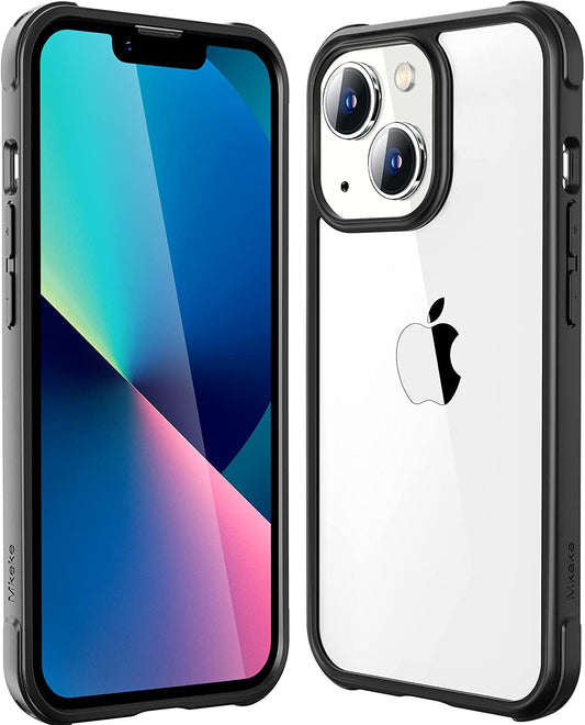 Mkeke Compatible for Iphone 14 Case for Iphone 13 Case Black, Not Yellowing Shockproof 13/14 Phone Black Case with Bumper Slim Fit for Iphone 13/14  Mkeke Black  