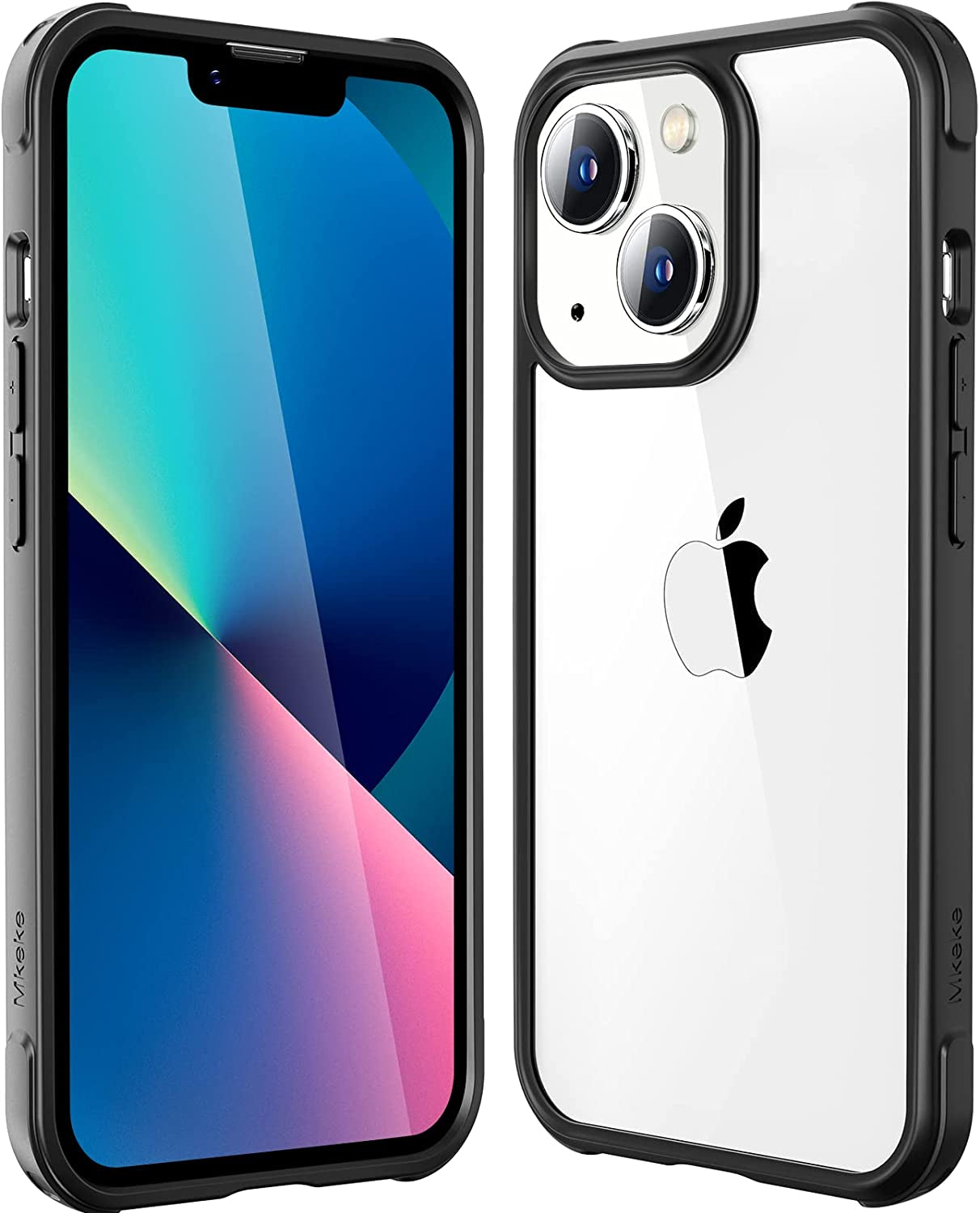 Mkeke Compatible for Iphone 13/14 Case, Not Yellowing Shockproof Phone Case with Protective Bumper Slim Cover Fit for Iphone 13/14, Gradient Blue  Shenzhen Make Technology Company Limited Black  