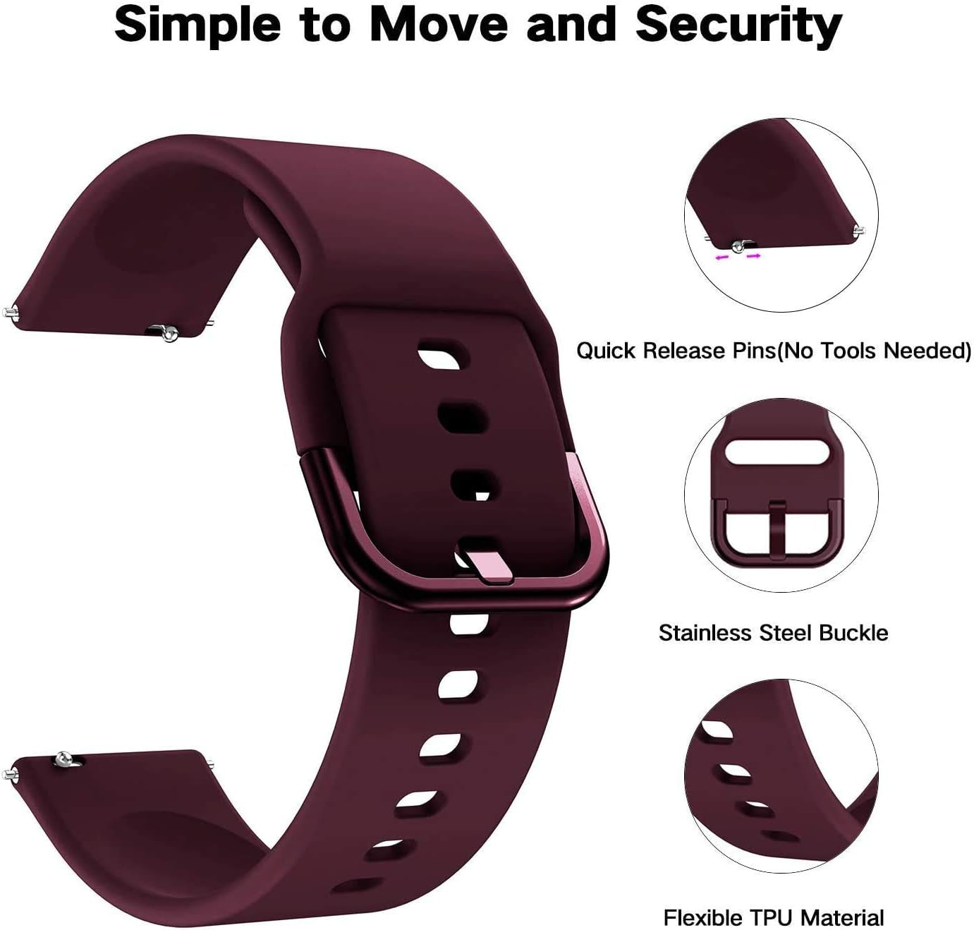 Vicrior Bands Compatible with Garmin Venu/Venu SQ/SQ 2 Smart Watch, Quick Release Soft Silicone Fadeless Pattern Printed Floral Replacement Band for Garmin Venu Sq Music  ViCRiOR   