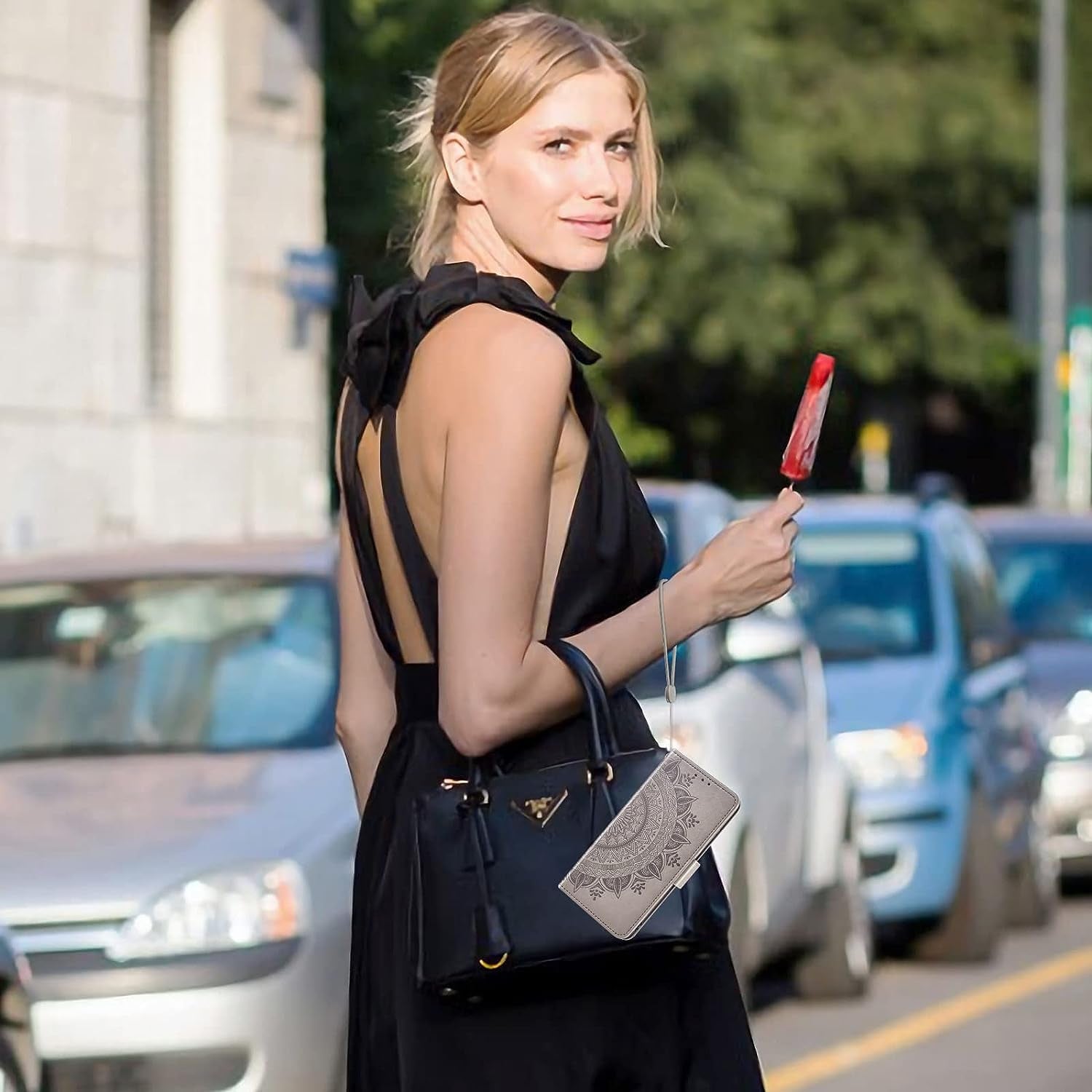 Asuwish Compatible with LG G8 Thinq Wallet Case and Tempered Glass Screen Protector Credit Card Holder Flip Wrist Strap Stand Cell Phone Cover for LGG8 Thin Q G 8 LG8 G8Thinq Lgg8Thinq 8G Women Grey  Asuwish   