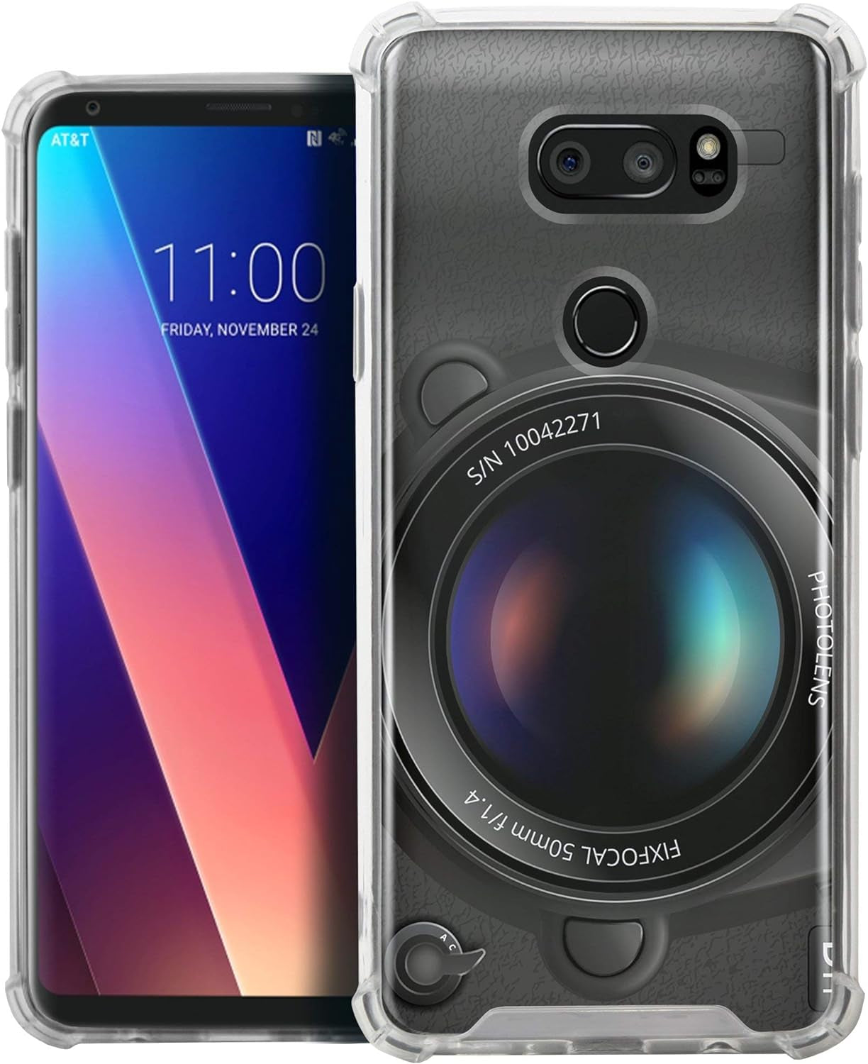 Casesondeck Fitted Case Compatible with [LG V30S Thinq and LG V30] Full Body Clear Bumper Case Slim Fitted Unique Cover (Camera)  CasesonDeck   