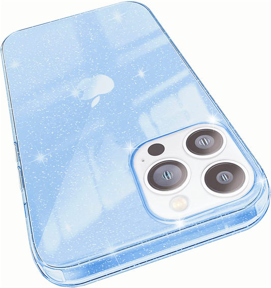 Abenkle Compatible with Iphone 12 and 12 Pro Case, Slim Fit Hybrid Glitter Bling Sparkly Case for Women Shockproof Protective Flexible Bumper Cover for Iphone 12/12 Pro 6.1-Inch 2020, Blue Glitter  ABenkle   