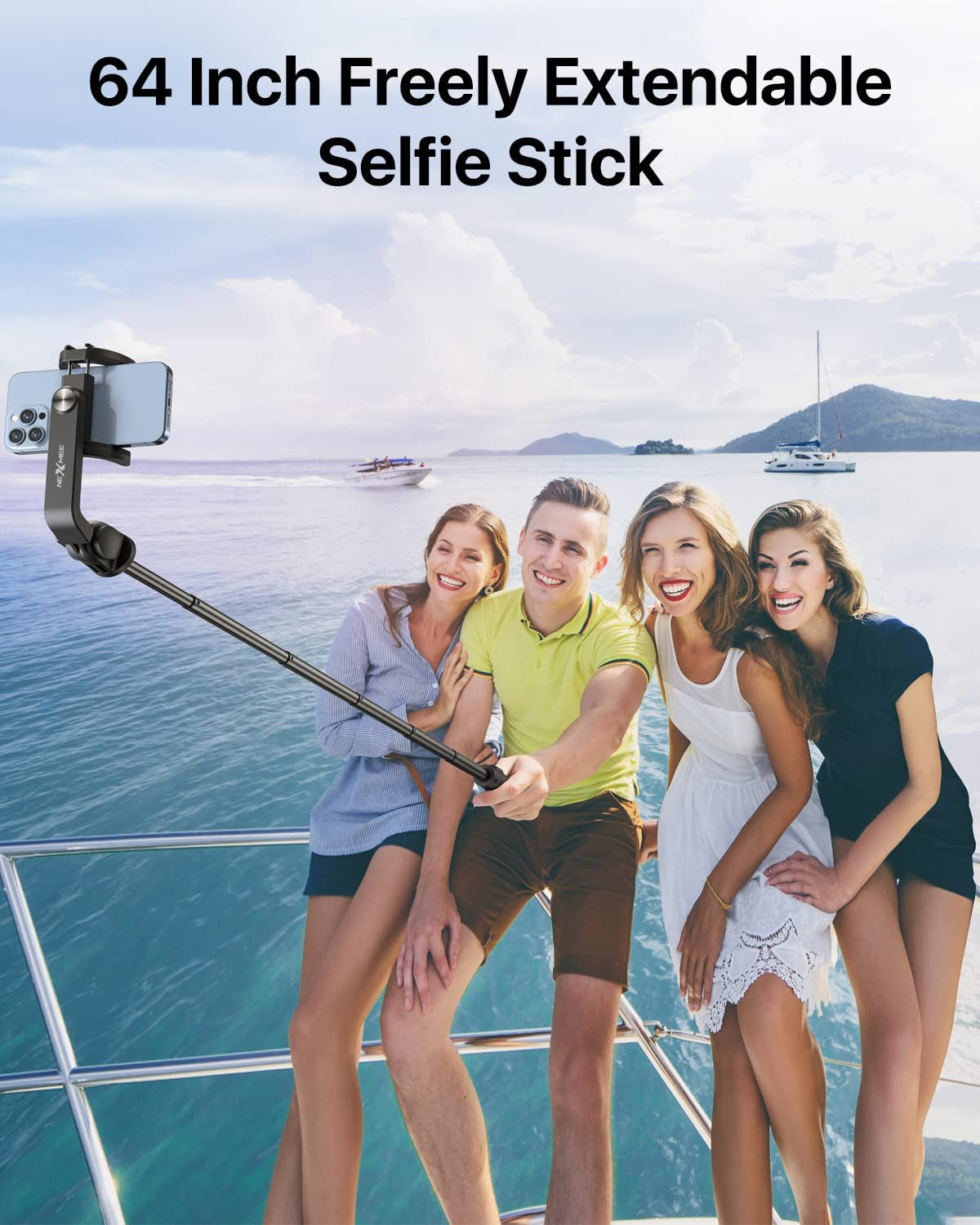 NEXBOOM 64" Selfie Stick Tripod, Extendable Phone Tripod with Remote, Travel Tripod Compatible with Iphone 14 Pro Max / 13 Pro / 12 Mini/Samsung S22  NEXBOOM   
