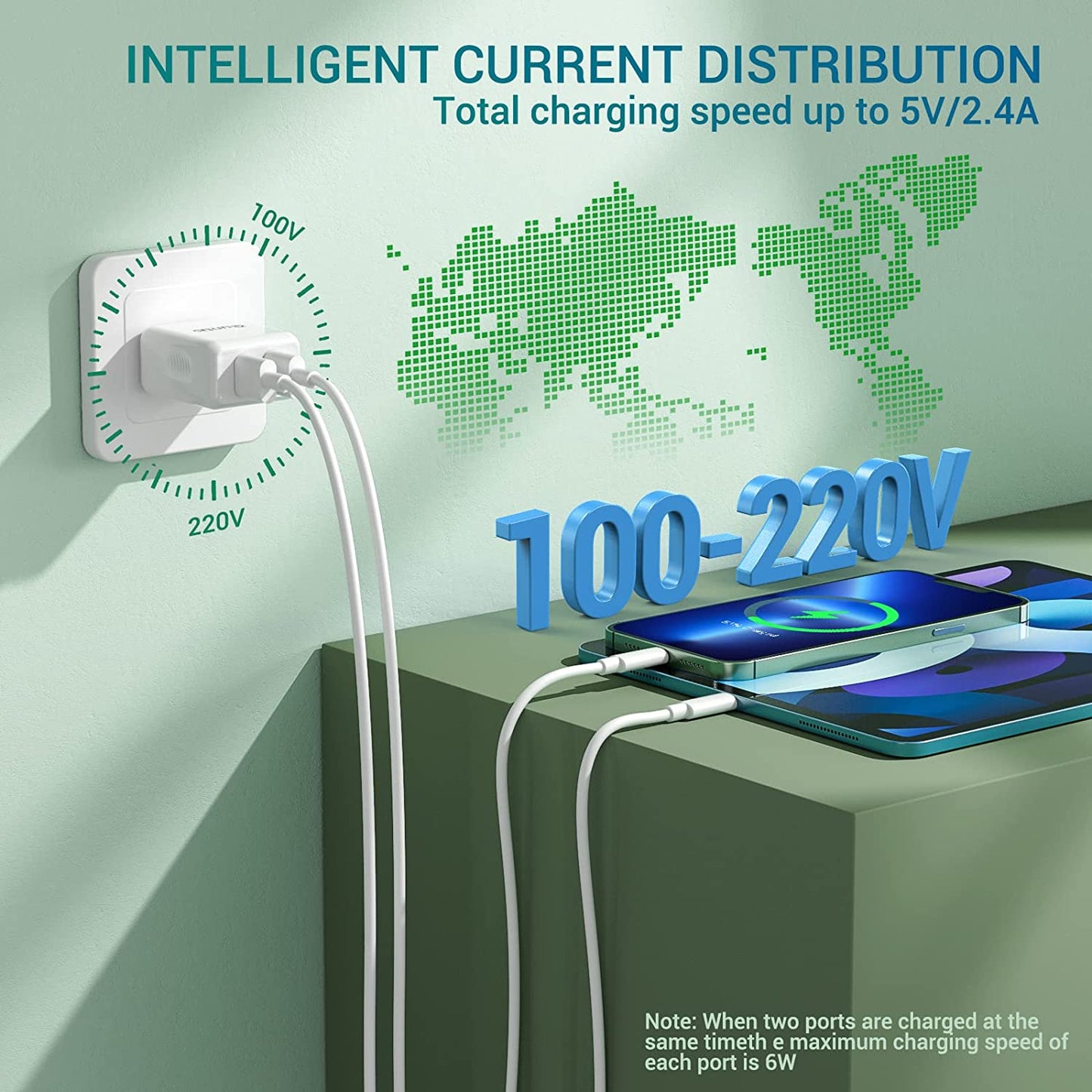 Iphone Charger Mfi Certified, Quntis 2Pack 6.6Ft Lightning Charging Cable Cord with Dual Port USB Wall Charger Block Adapter for Iphone 14 13 12 SE 11 Max XS XR X 8 7 6S 6 plus Ipad Pro Ipod Airpods  DONGGUAN BAOLAIBO PLASTIC ELECTRONICS ., LTD   