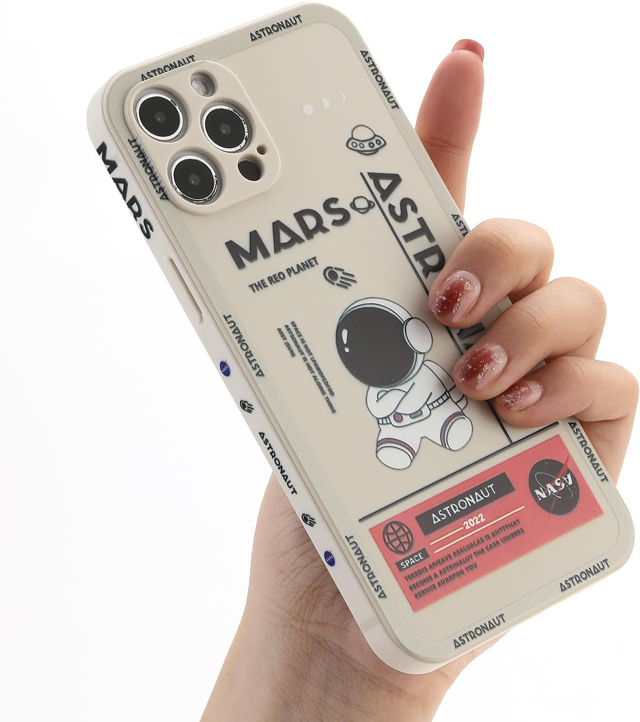 Yonds Queen for Iphone 13 Mini Cute Case, Cool Cartoon Swing Astronaut Planet Moon Design Stylish Soft TPU Bumper Shockproof Anti-Slip Protector Case (Iphone 13 Mini, Black Planet)  Yonds Queen White Iphone 14 Pro 