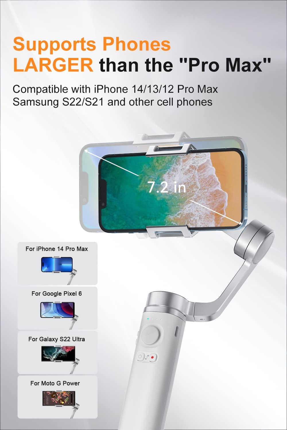 3-Axis Gimbal for Iphone 14 13 12 Pro Max XS X XR Samsung S21 S20 S10 Android, Foldable Handheld Phone Gimbal with Face/Object Tracking, Phone Stabilizer for Video Recording Vlog - FUNSNAP Capture Π  FUNSNAP   