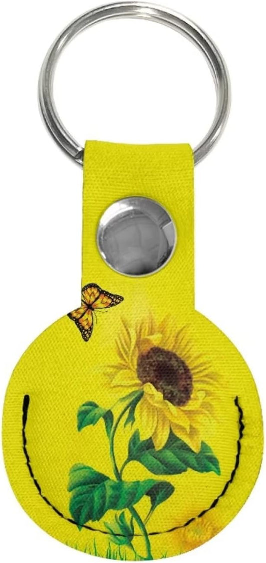YEXIATODO Van Gogh Airtag Holder with Anti-Lost Air Tag Keychain Custom Dog Gifts Sunflower Print Compatible with Phone New Airtag Dog Collar Travel Car Interiors Accessories  YEXIATODO   