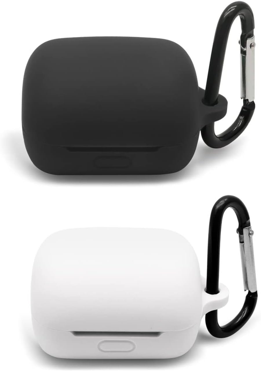 [2 Pack] Silicone Case for Sony Linkbuds WF-L900 Truly Wireless Earbud,Premium Soft Skin Cover Shock-Absorbing,Anti-Scratch Protective Case with Keychain,Black Pink  20220406sn-8 Black+White  