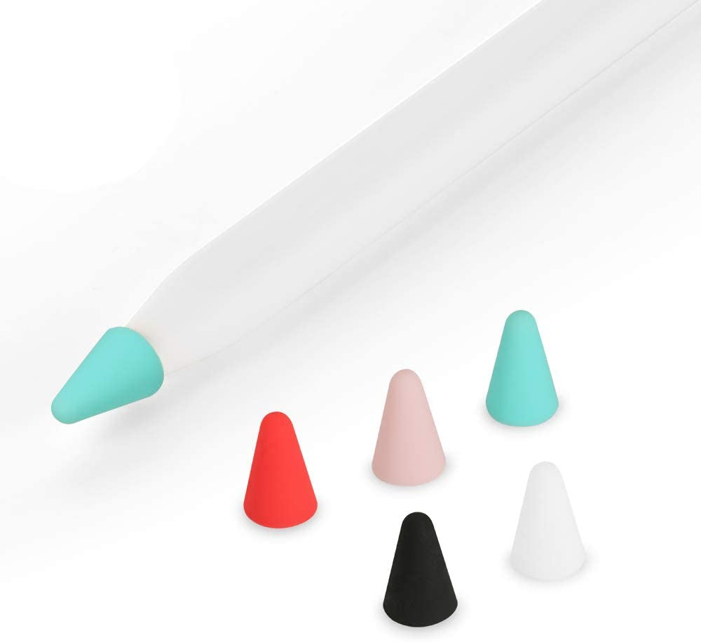 ZALU Silicone Nibs Cover Writing Protection for Ipad Pencil Compatible with Apple Pencil Tips (2Nd Gen) (Pink+Mint Green+White+Yellow+Matcha Green)  ZALU Red+Pink+Mint Green+Black+White  