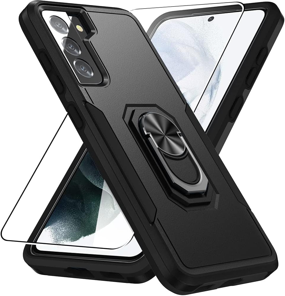 Niopiee for Galaxy A32 5G Case Heavy Duty Shockproof Armor Case Hybrid Rugged Protective Phone Cover for Samsung A32 Full Body Anti-Scratch Magnetic Kickstand with Glass Screen Protector Black  NIOPIEE Galaxy S21 Fe  