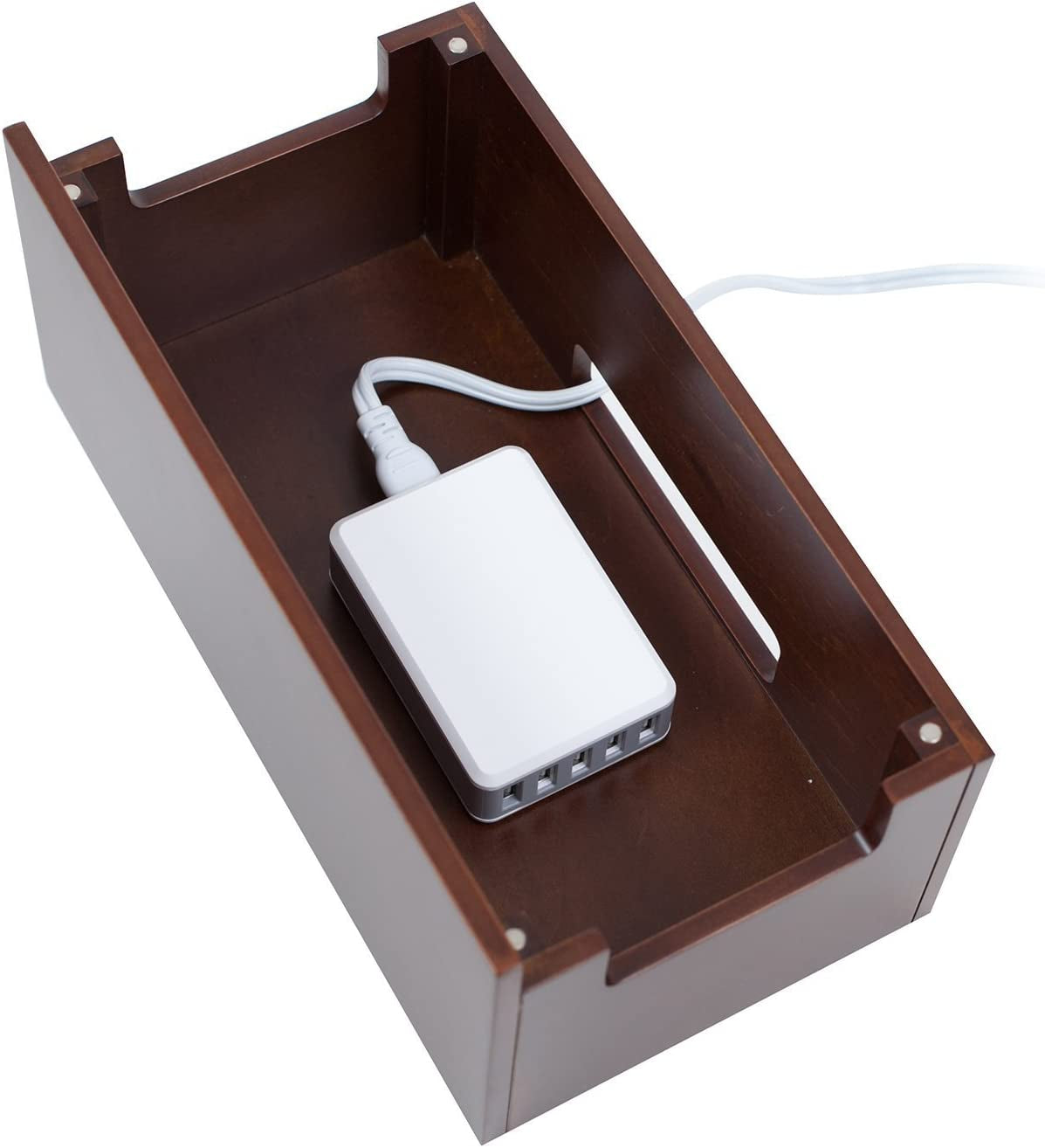 Mobilevision Wood Multi Device Organizer Stand and Charging Station for Smartphones, Tablets, and Laptops Includes 5-USB Hub Charger Combo  MobileVision   