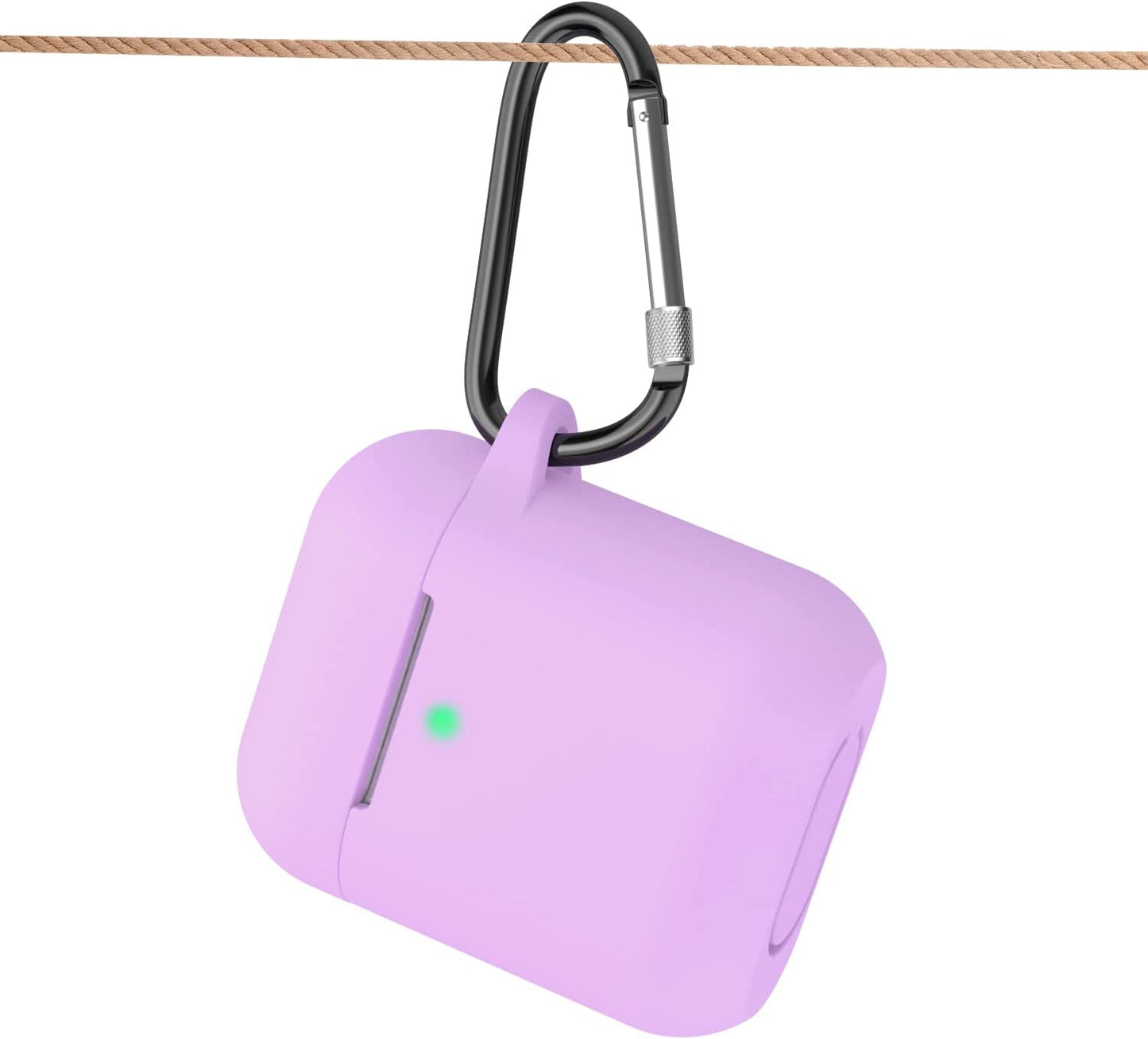 SATLITOG Airpods Case Cover with Secure Lock Keychain, Protective Silicone Cover Compatible with Apple Airpods 2Nd & 1St Charging Case - Light Purple  SATLITOG   