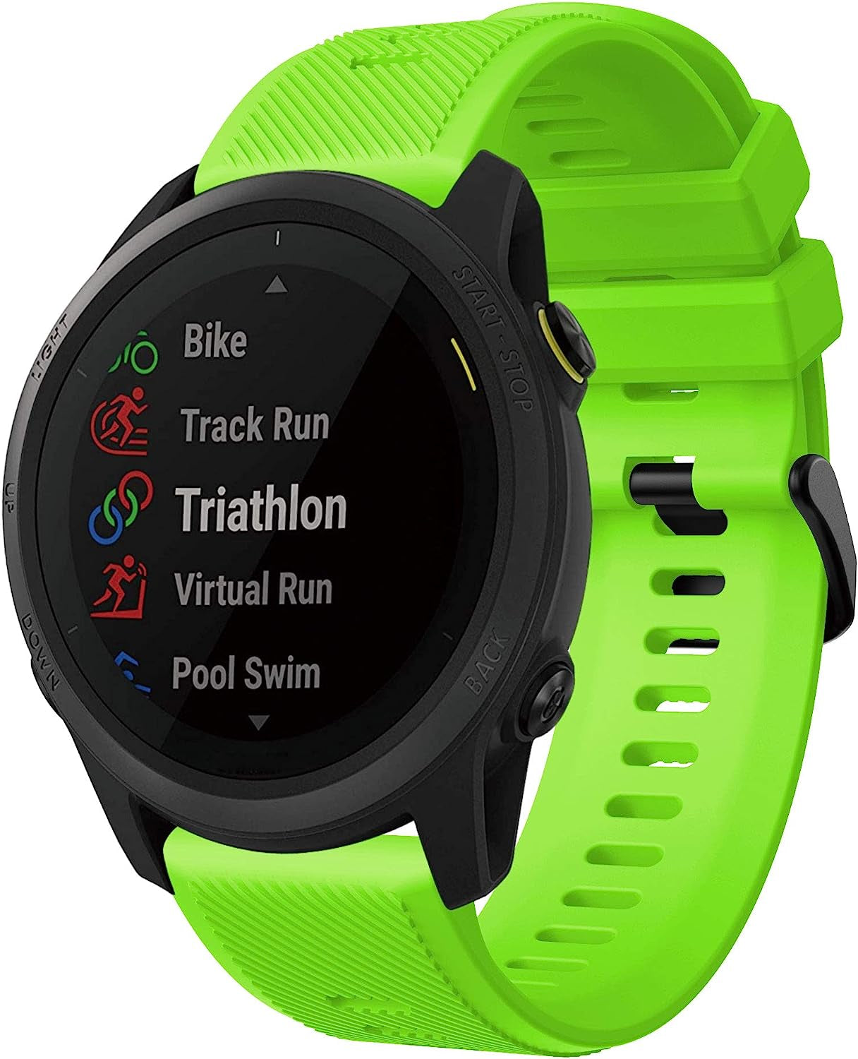 Senter Band for Garmin Forerunner 745 Band,22Mm Soft Silicone Sport Replacement Strap Band Compatible with Garmin Forerunner 745 Smart Watch  Senter Green 22mm 