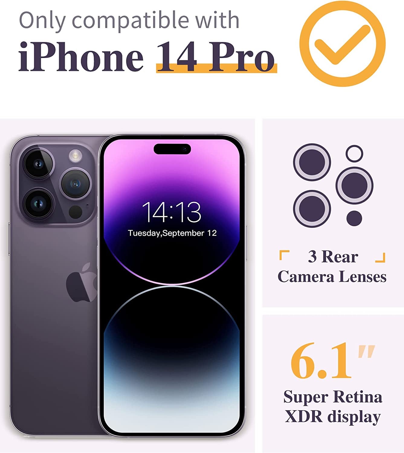 GVIEWIN Compatible with Iphone 14 Pro Case with Screen Protector & Camera Lens Protector, Floral Slim Shockproof Protective Hard PC+TPU Bumper Flower Women Cover, 6.1" 2022(Anemone Blooms/Pink)  GVIEWIN   